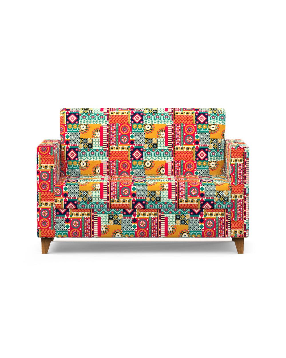 Chumbak Modern Loveseat-Floral Swirls