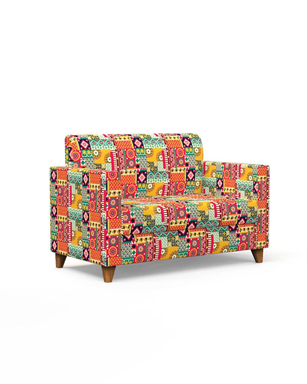 Chumbak Modern Loveseat-Floral Swirls
