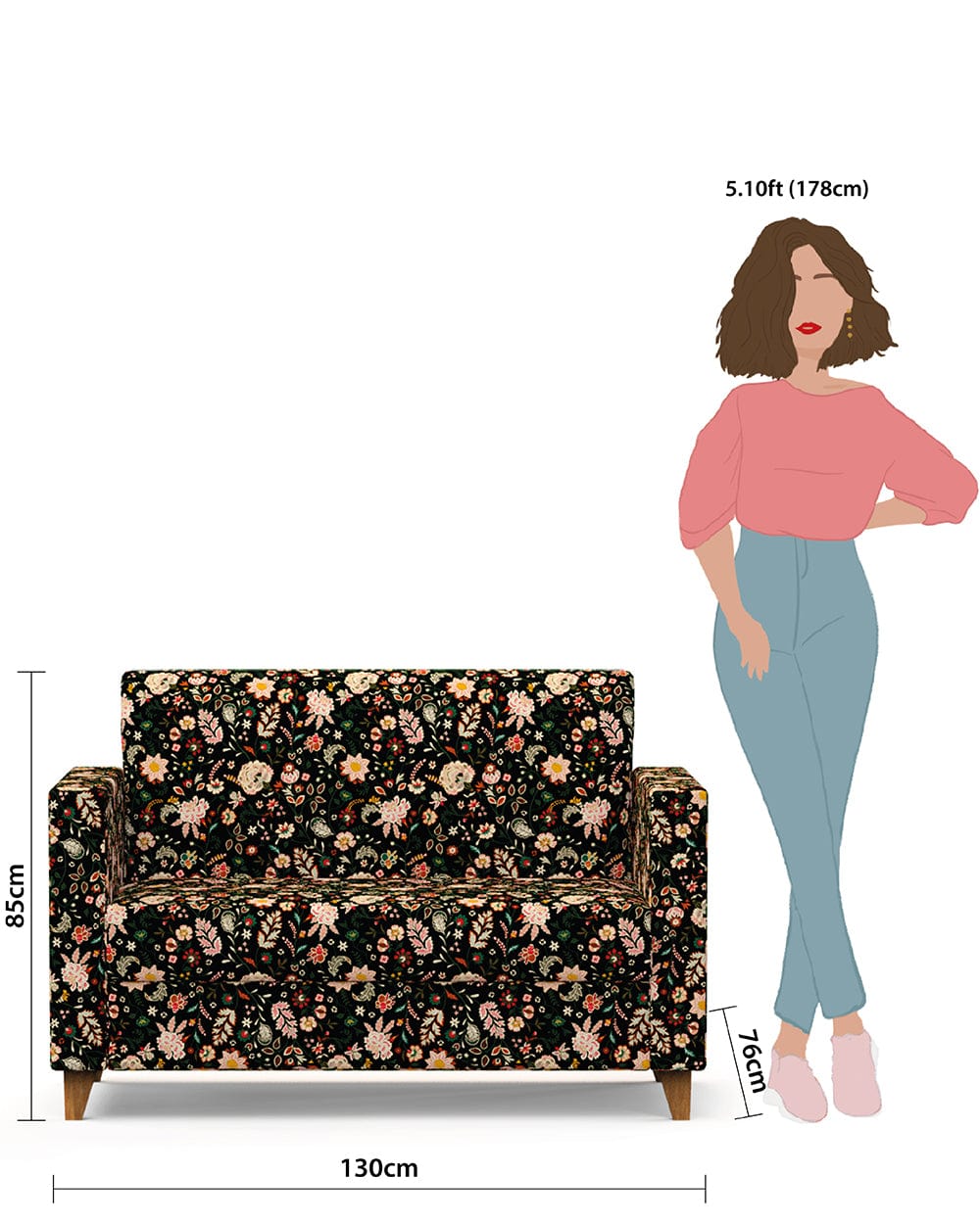 Chumbak Modern Loveseat-Bohemian Paisleys