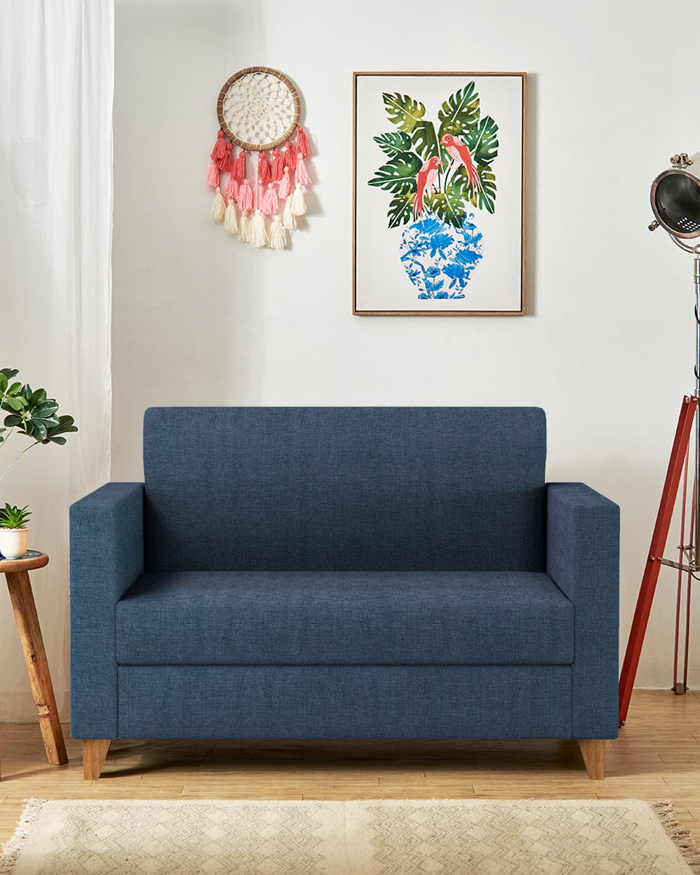 Chumbak Modern Loveseat-Sailor Blue