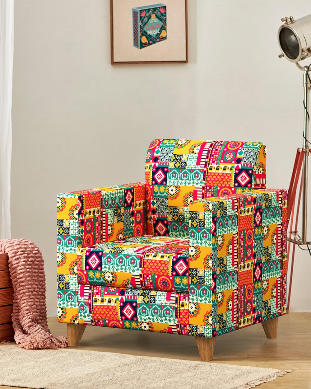 Chumbak Modern Chair-Floral Swirls