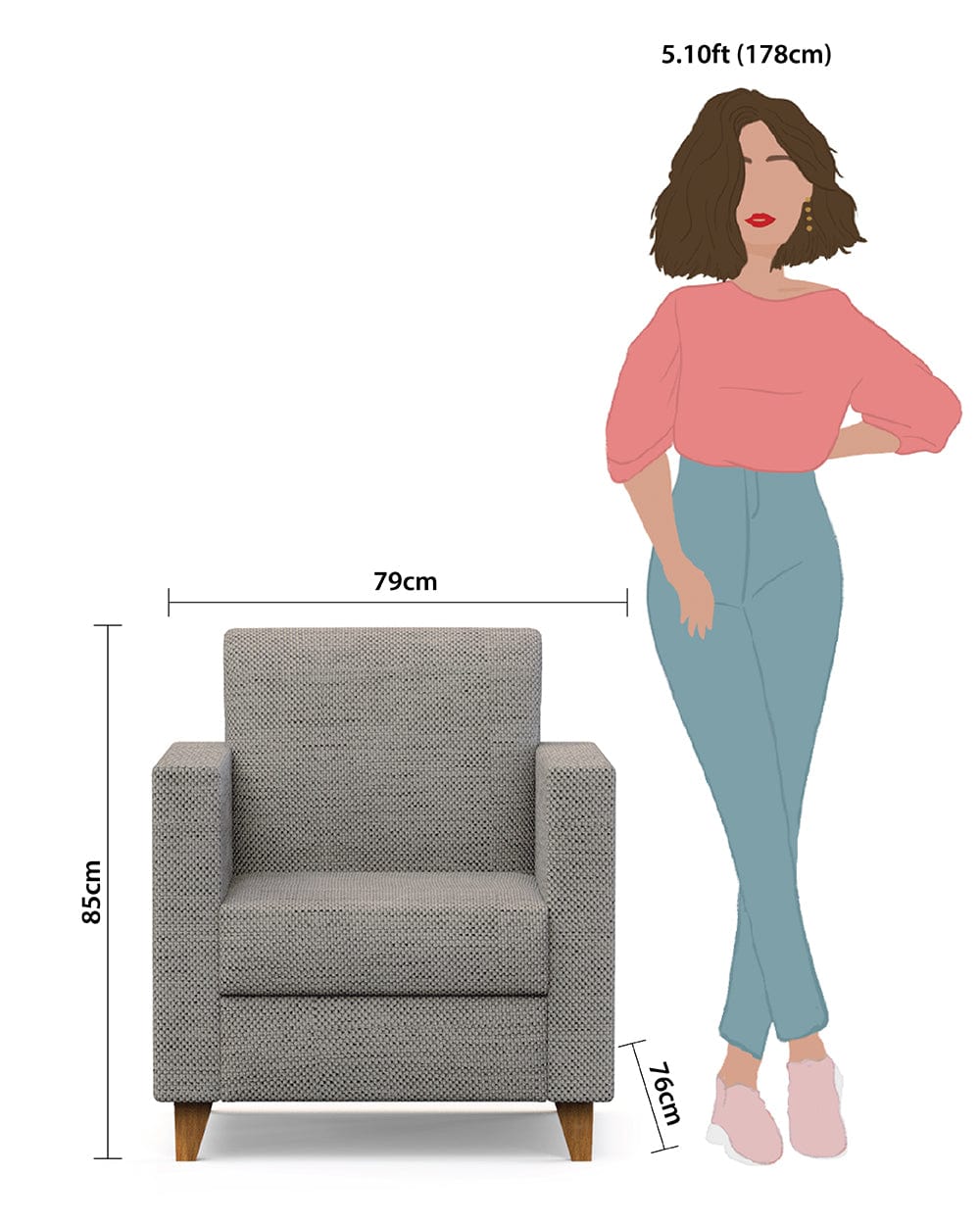 Chumbak Modern Chair-Bangalore Grey