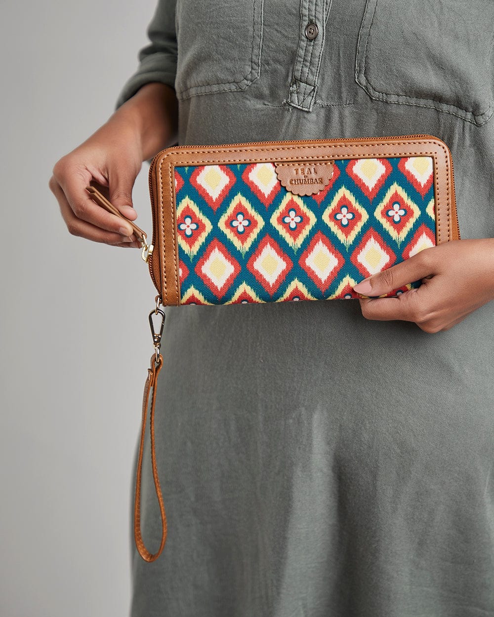 Chumbak Teal by Chumbak Ikat Glow Long Wallet