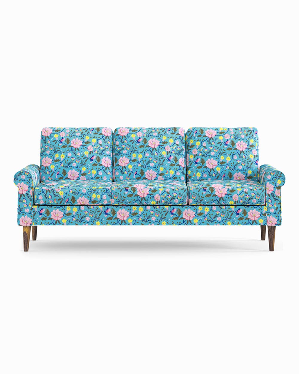 Chumbak Colonial Couch 3 Seater Spring Bloom Teal