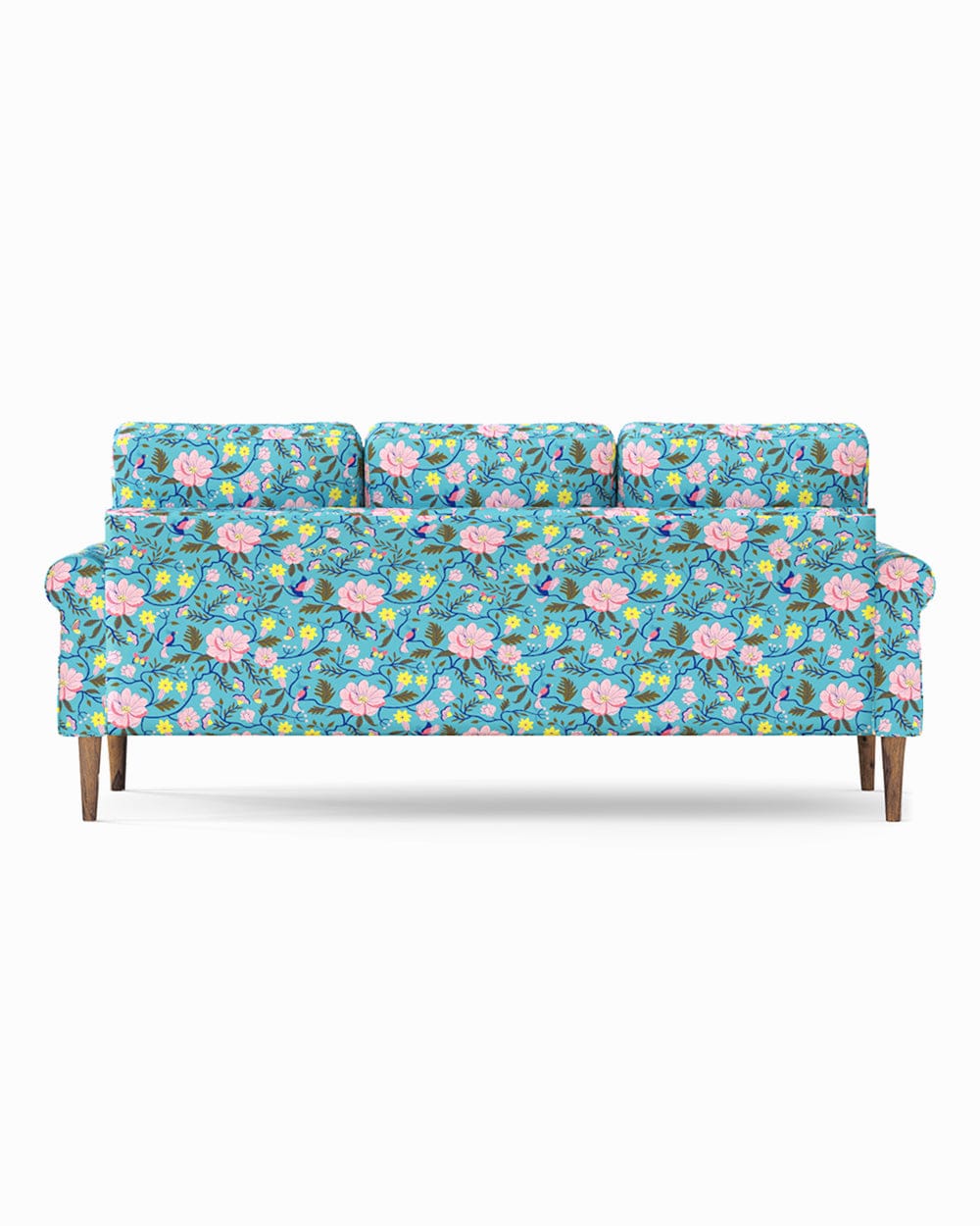 Chumbak Colonial Couch 3 Seater Spring Bloom Teal