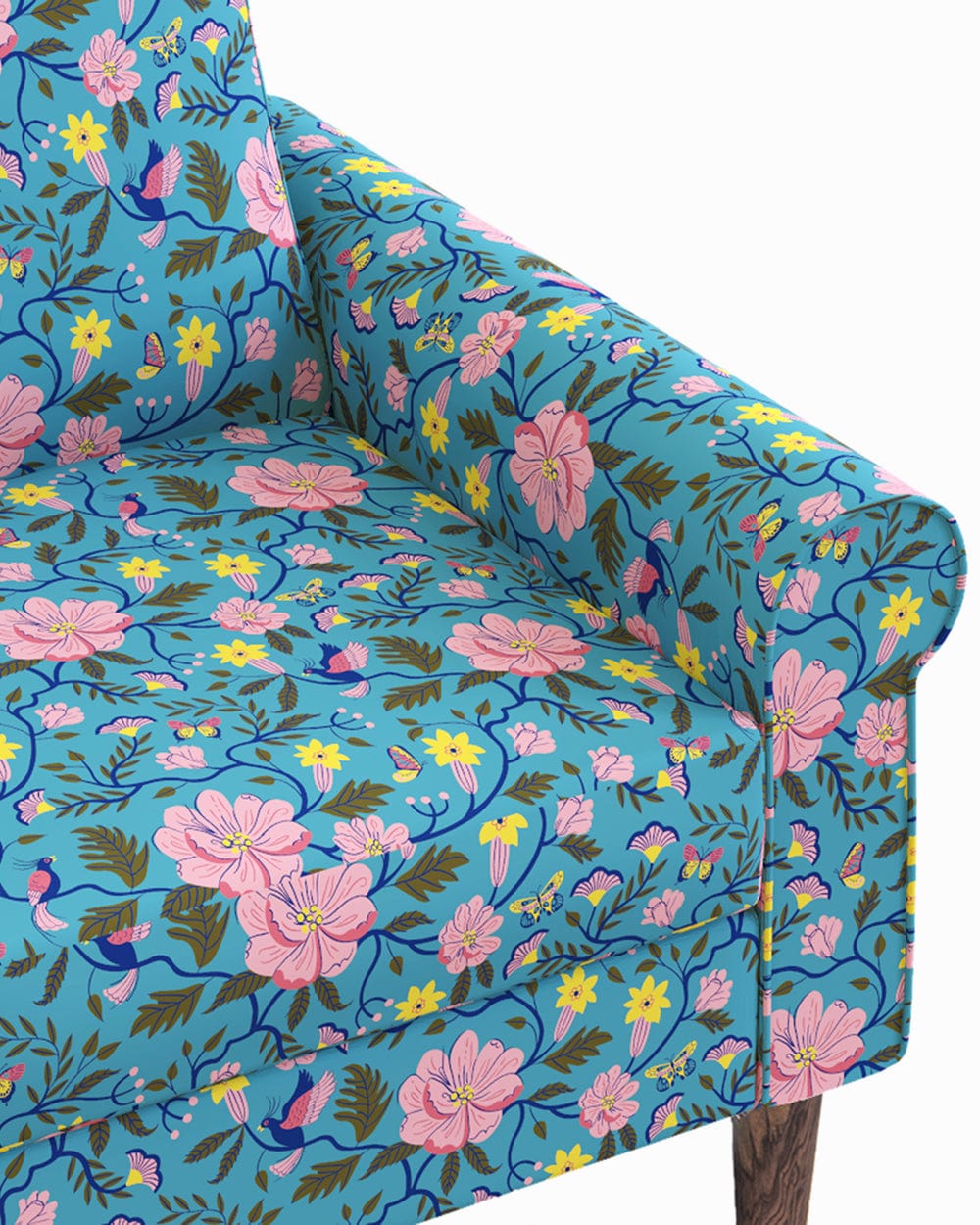 Chumbak Colonial Couch 3 Seater Spring Bloom Teal