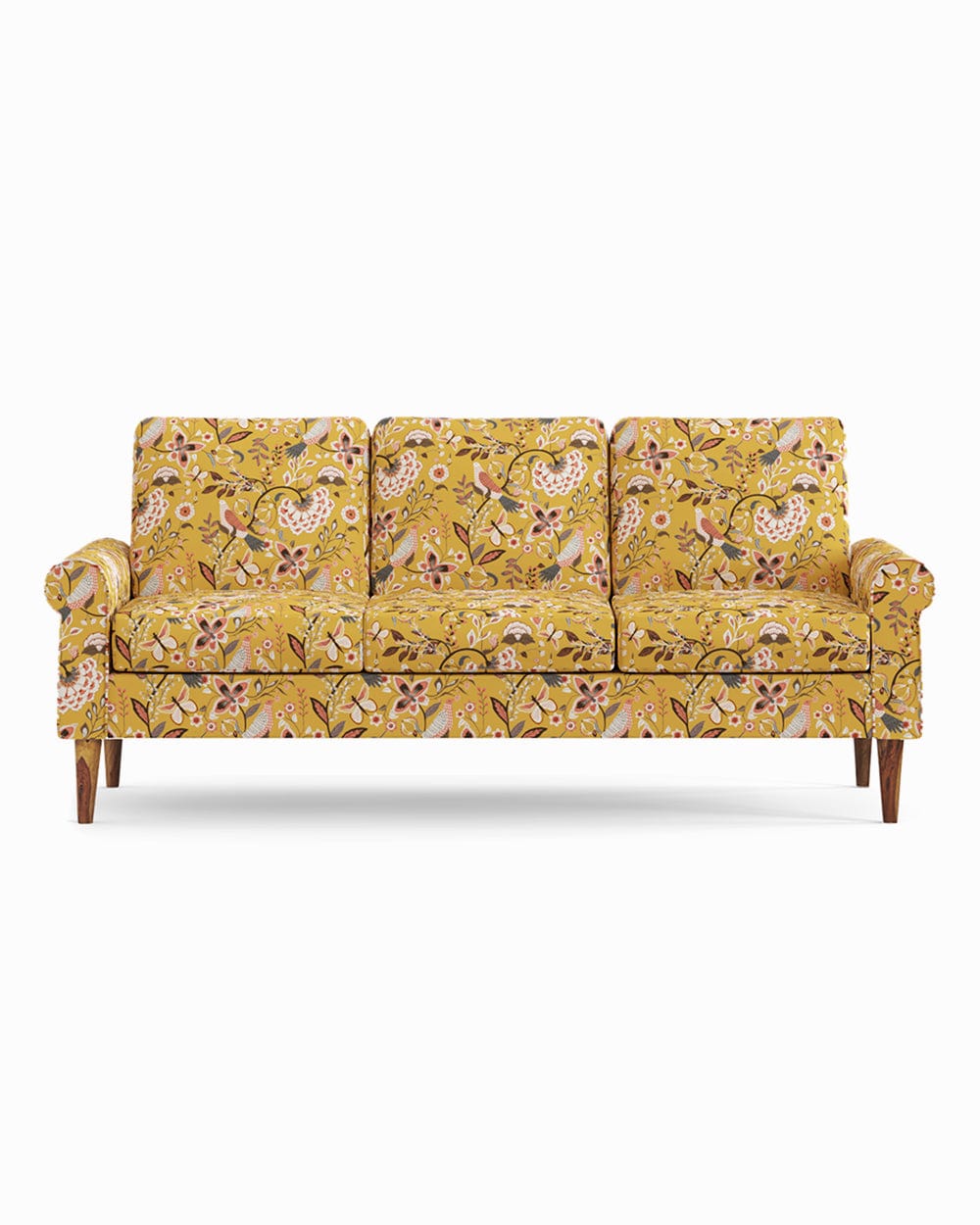 Chumbak Colonial Couch 3 Seater Dragonfruit Yellow