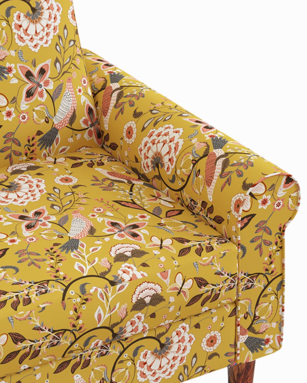 Chumbak Colonial Couch 2 Seater Dragonfruit Yellow