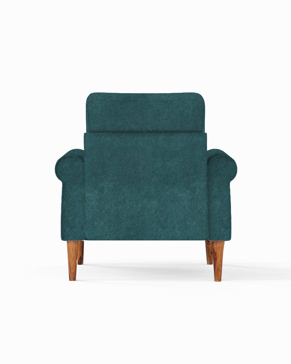 Chumbak Colonial Couch Single Seater Green Velvet Dark Green