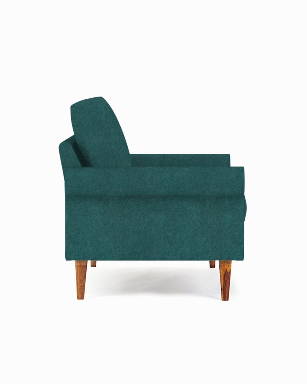 Chumbak Colonial Couch Single Seater Green Velvet Dark Green