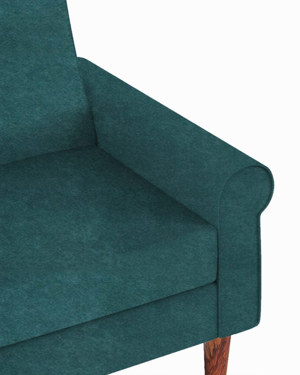 Chumbak Colonial Couch Single Seater Green Velvet Dark Green
