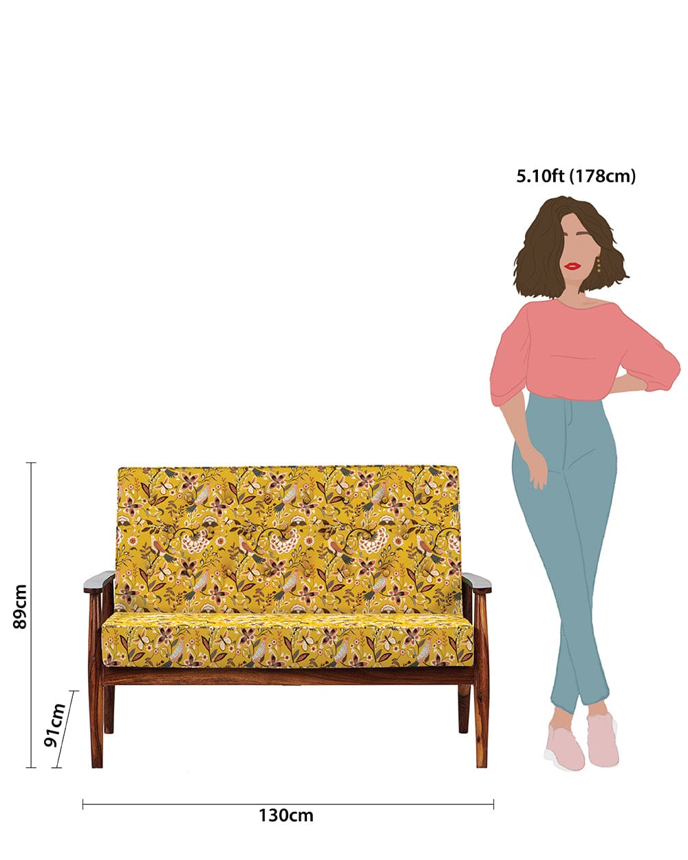 Chumbak Memsaab Love Seat Dragonfruit Palampur Yellow