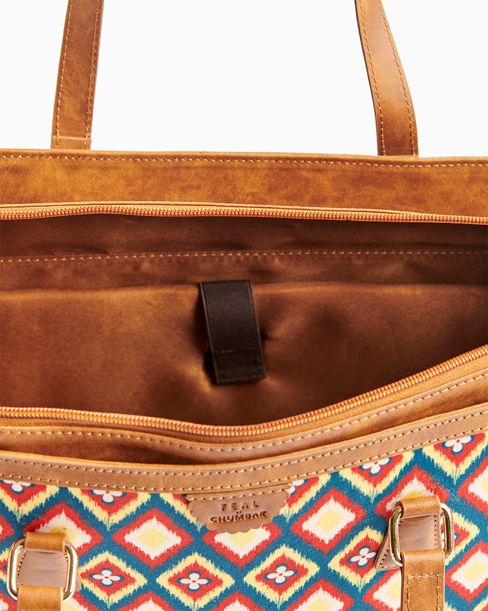 Teal by Chumbak Ikkat Glow Office Tote