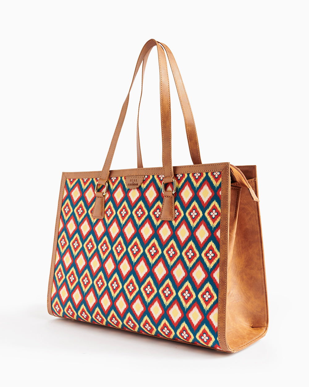 Teal by Chumbak Ikkat Glow Office Tote