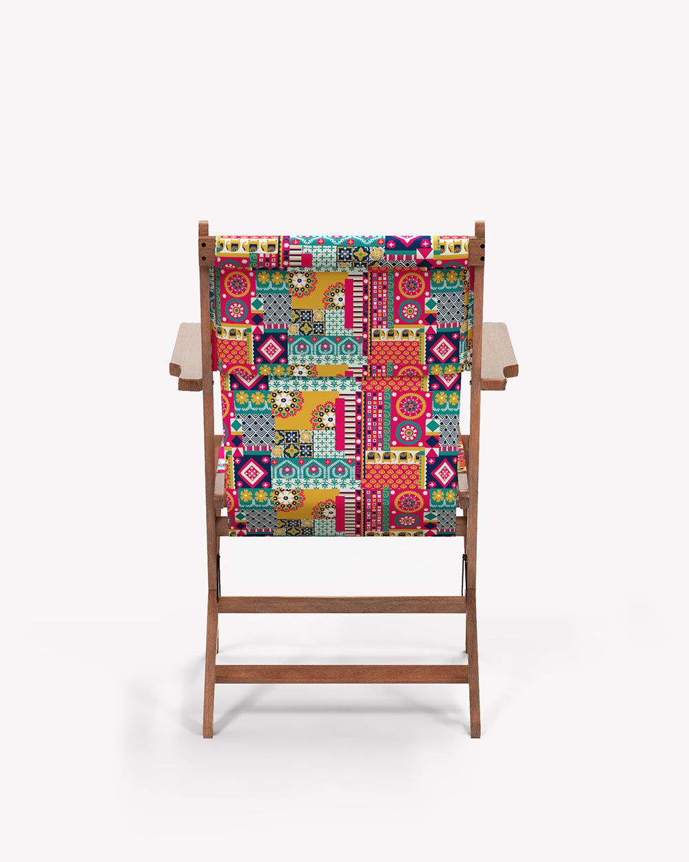 Bistro Folding Chair Floral Swirls Red