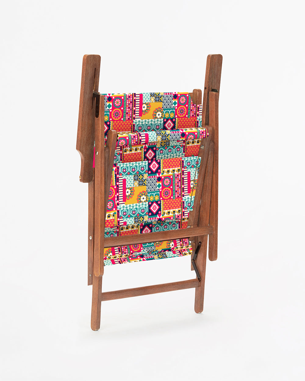Bistro Folding Chair Floral Swirls Red