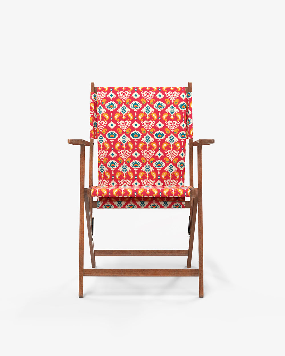Bistro Folding Chair Red Ikkat