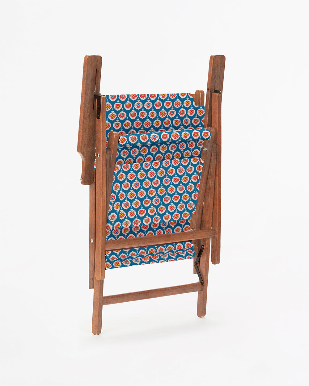 Bistro Folding Chair Blue Ikkat