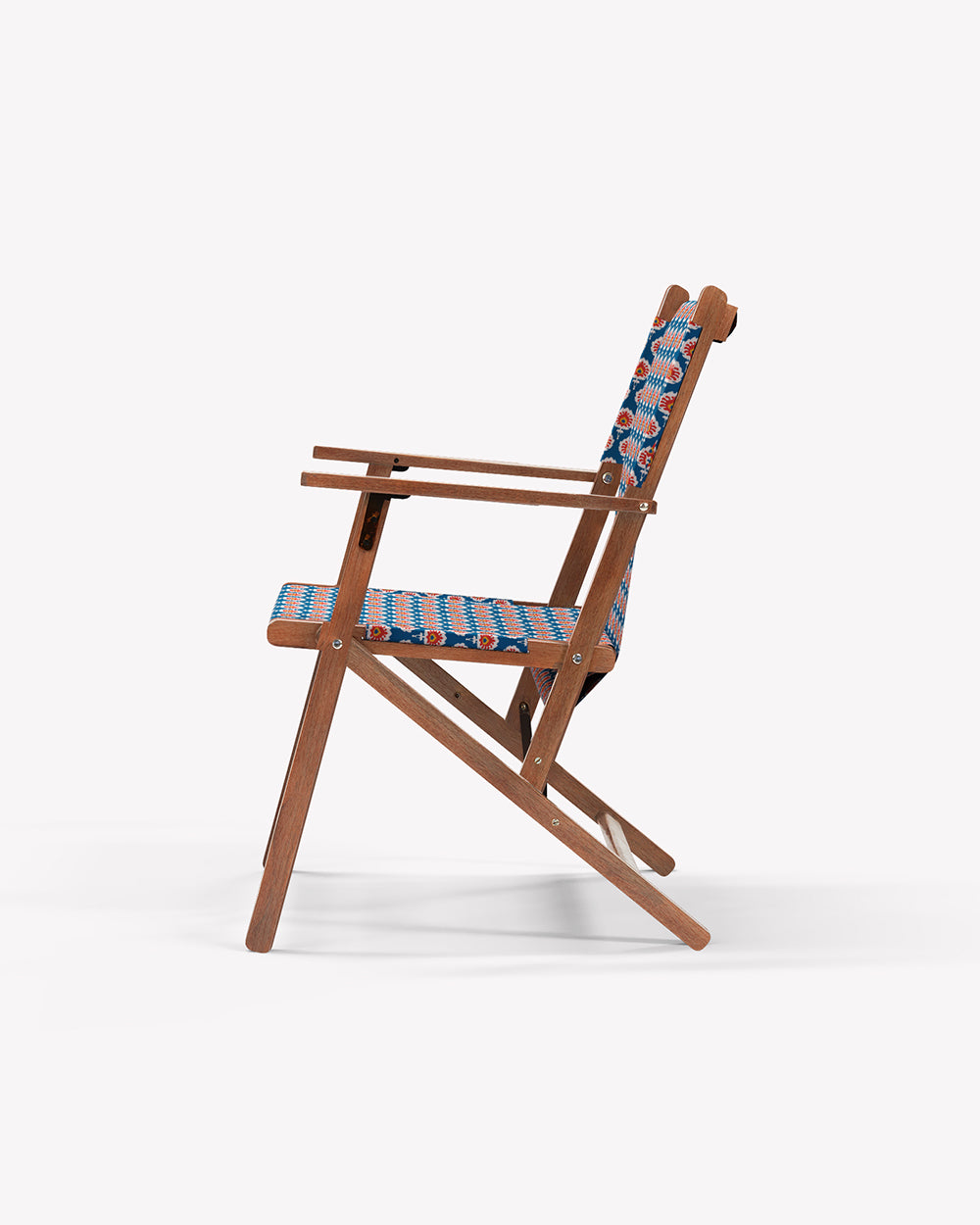 Bistro Folding Chair Blue Ikkat