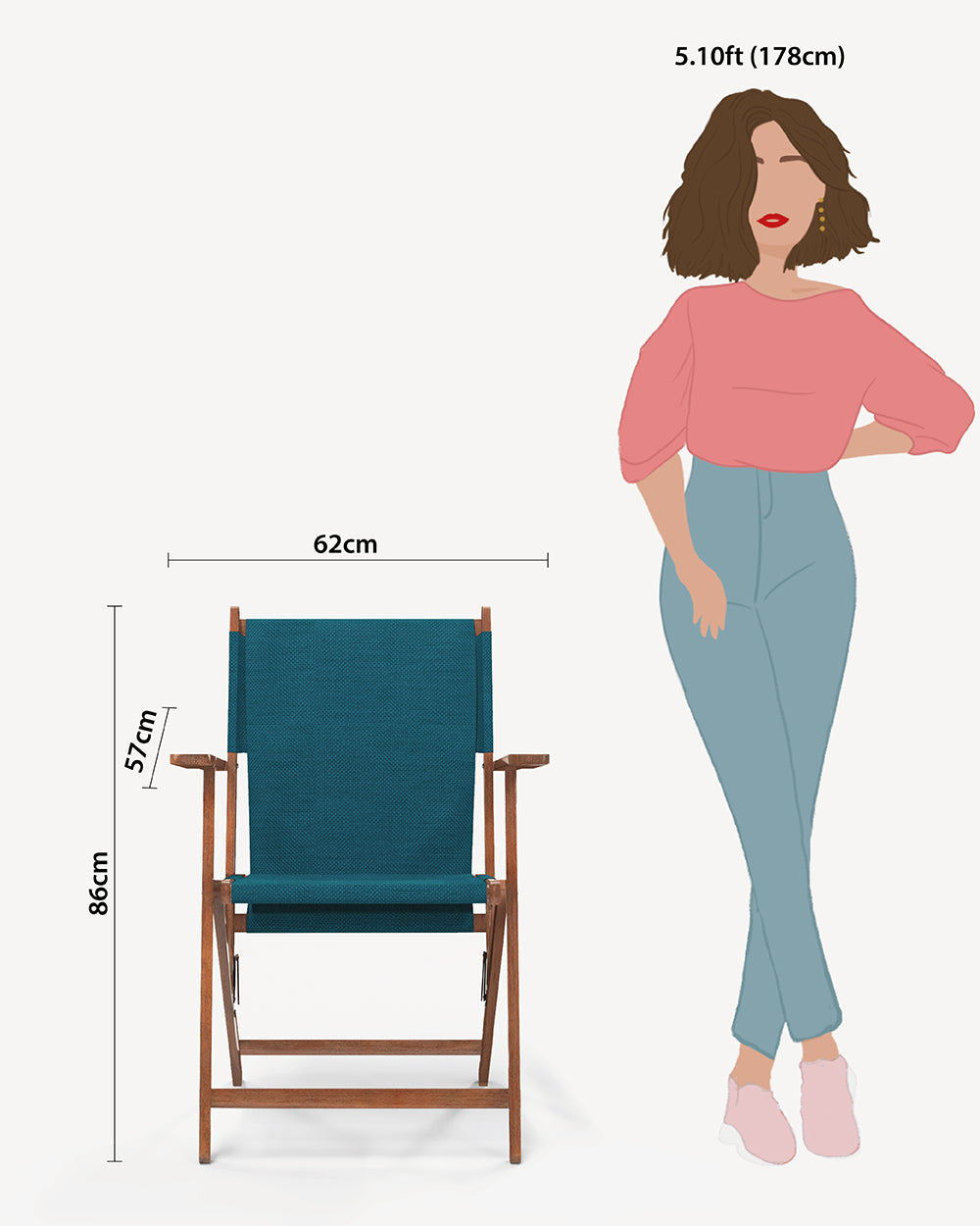 Bistro Folding Chair Mediterranian Blue