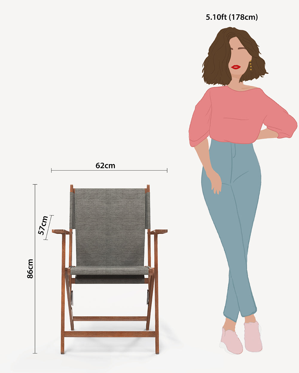 Bistro Folding Chair Bangalore Grey