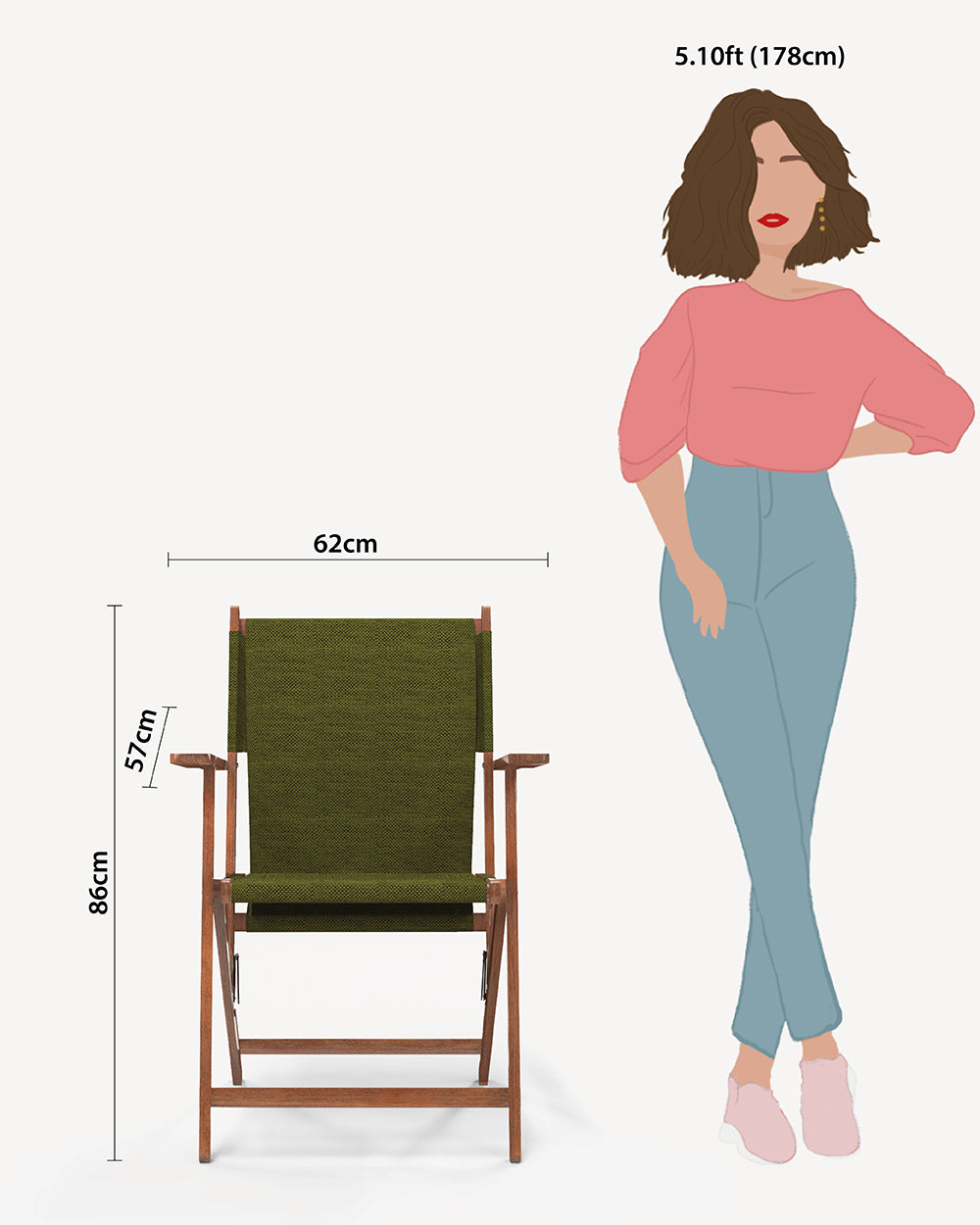 Bistro Folding Chair Savanna Green