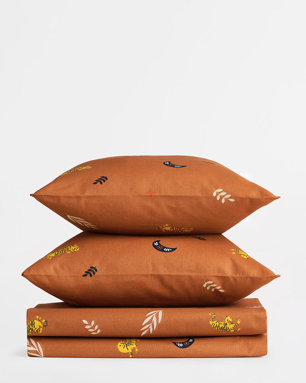 Chumbak TEAL by Chumbak Siberian Tigers Bedsheet - Queen size, 136TC, Brown