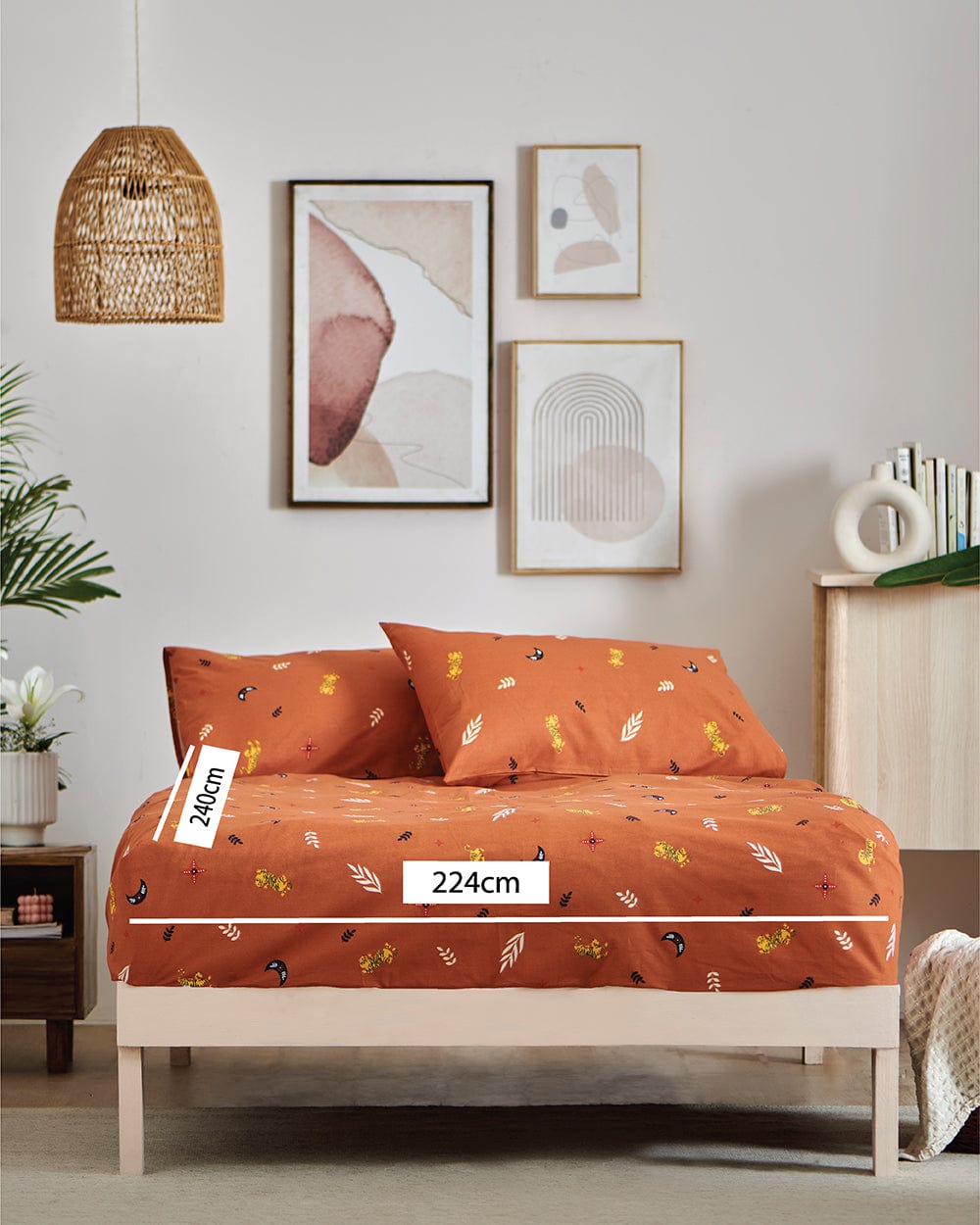 Chumbak TEAL by Chumbak Siberian Tigers Bedsheet - Queen size, 136TC, Brown