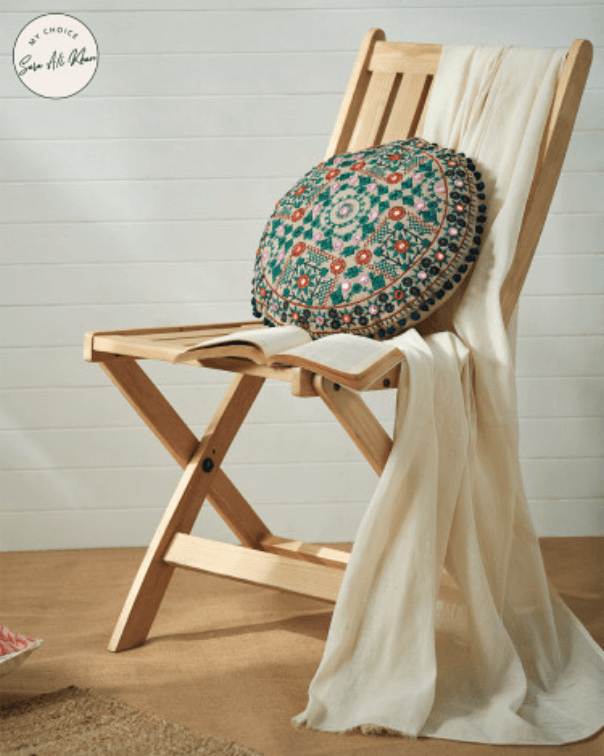 Chumbak 1Kathi Embroidered Round Cushion Cover - Test