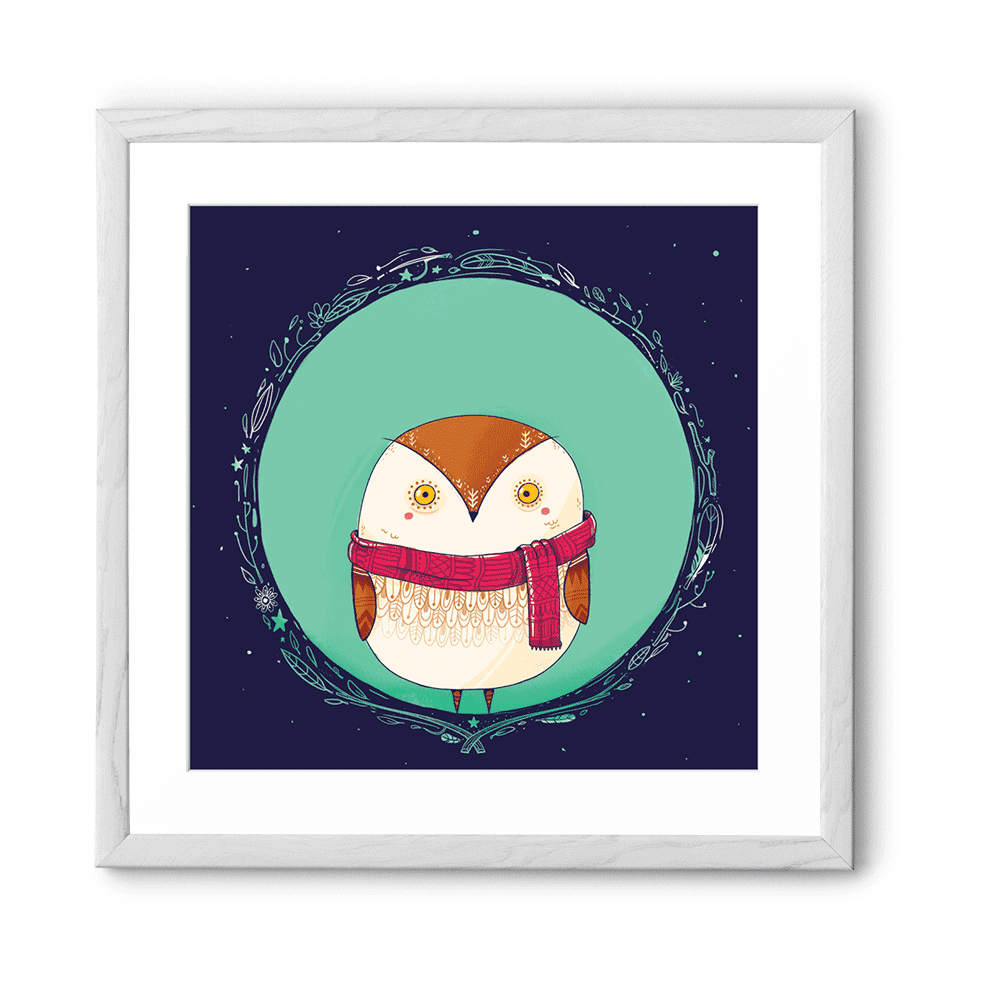 Chumbak Circle Owls Teal Wall Art