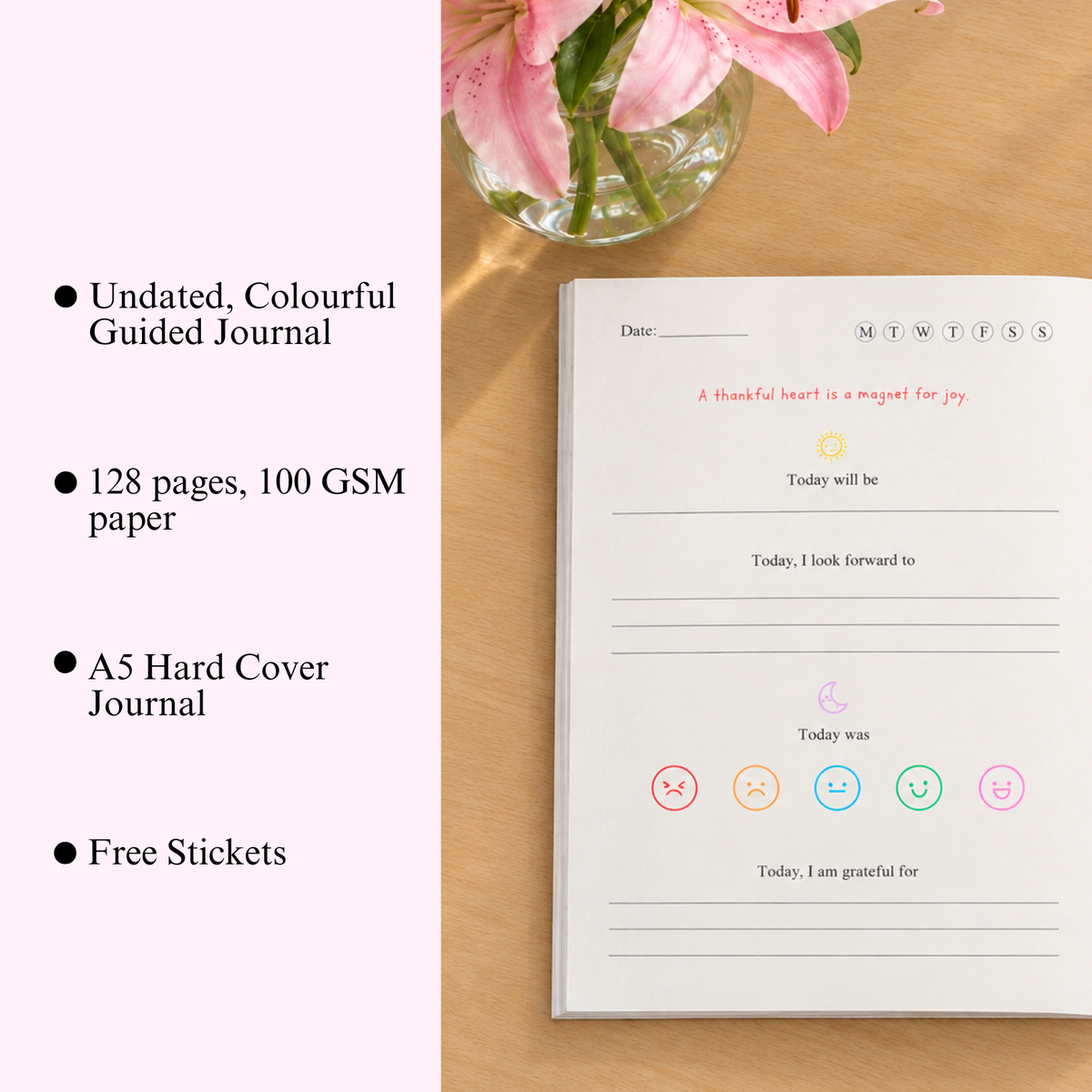Coloured Gratitude Journal
