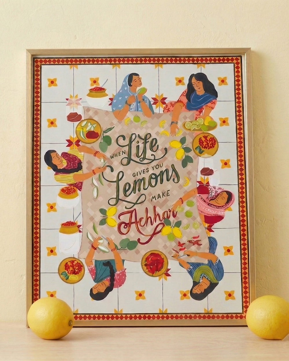 Lemon Pickle Wall Frame, 40x50cm| Citrus Zest