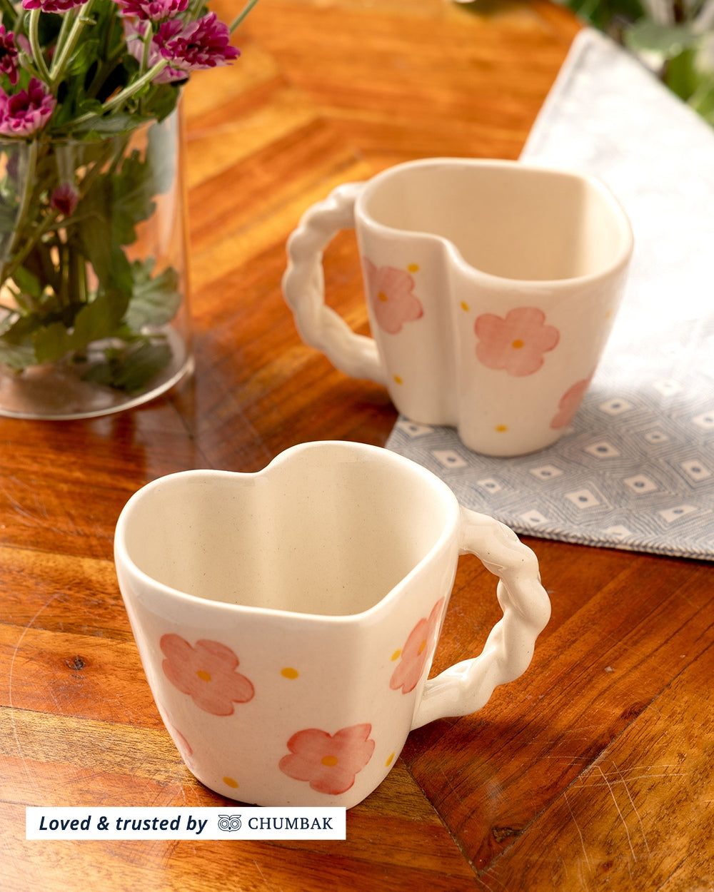 Dil Mil- Heart Shaped mugs set of 2
