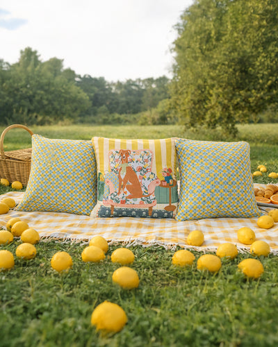 Florentine Hound Cushion Cover, Set of 3| Citrus Zest