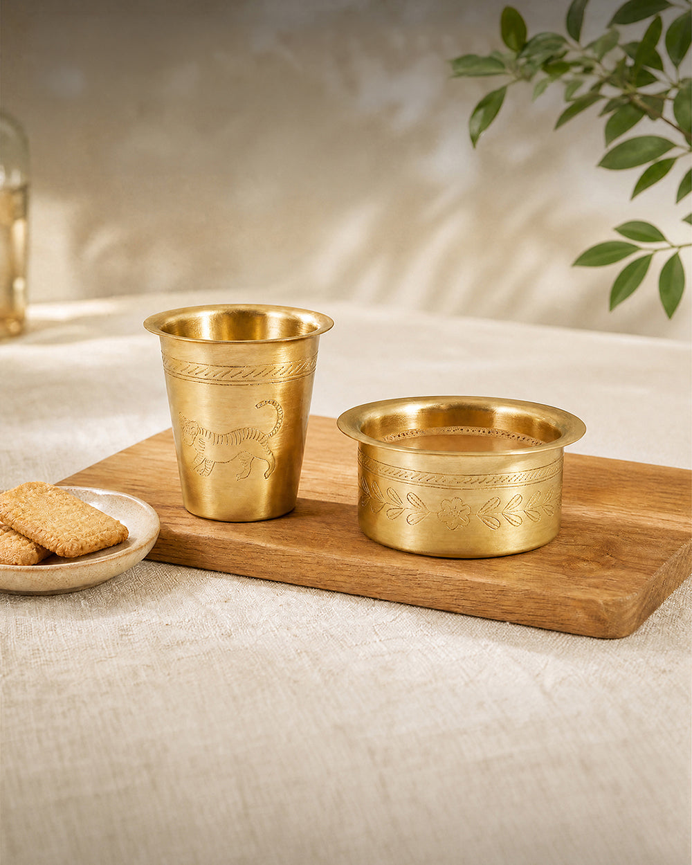 Filter Coffee Tumbler Dabara Brassware Gift Box | Set of 2