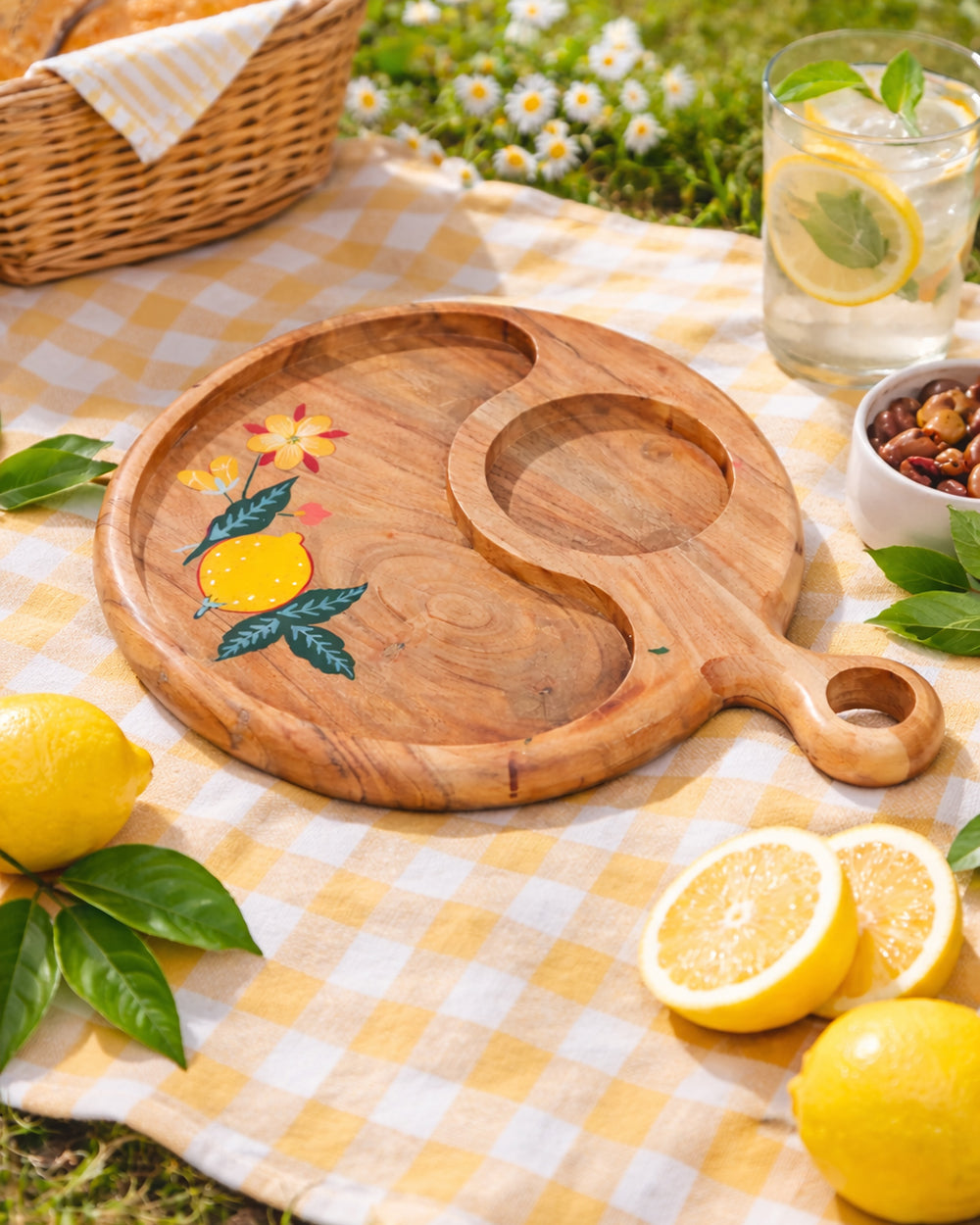 Florentine Charcuterie Wooden Board,11"| Citrus Zest