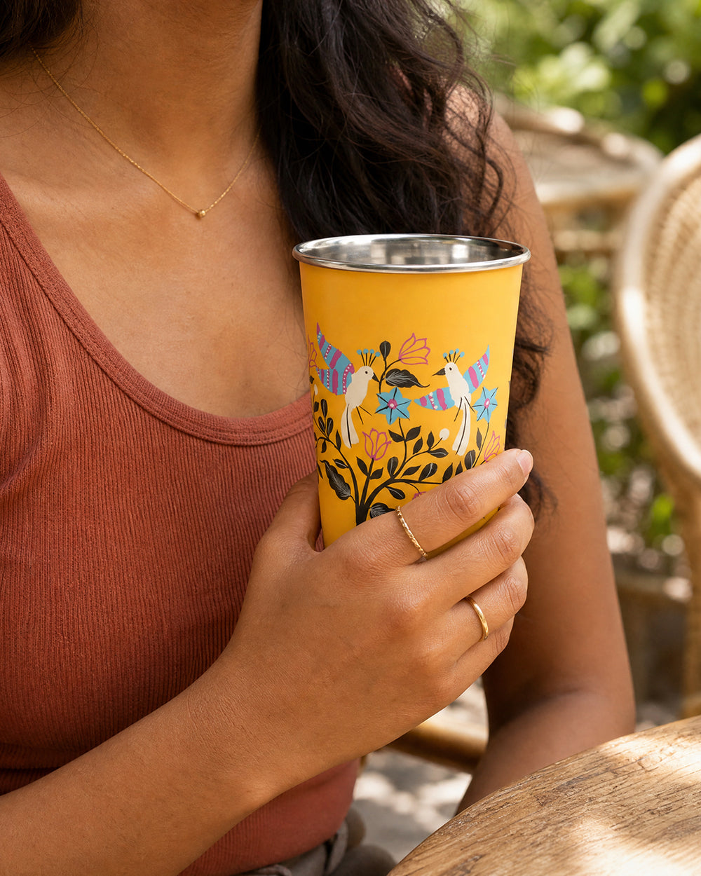 Boho Birds Steel Tumbler - Large