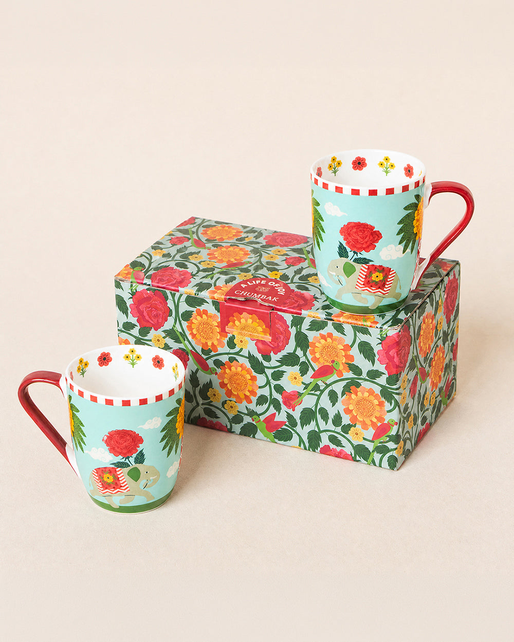 Royal Tusker Mugs Gift Set -Set of 2, 330 ml | Palace Memoirs