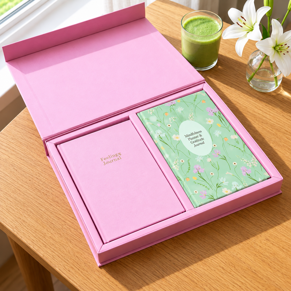 Planner & Feelings Journal Duo Giftbox(Pink & Green)