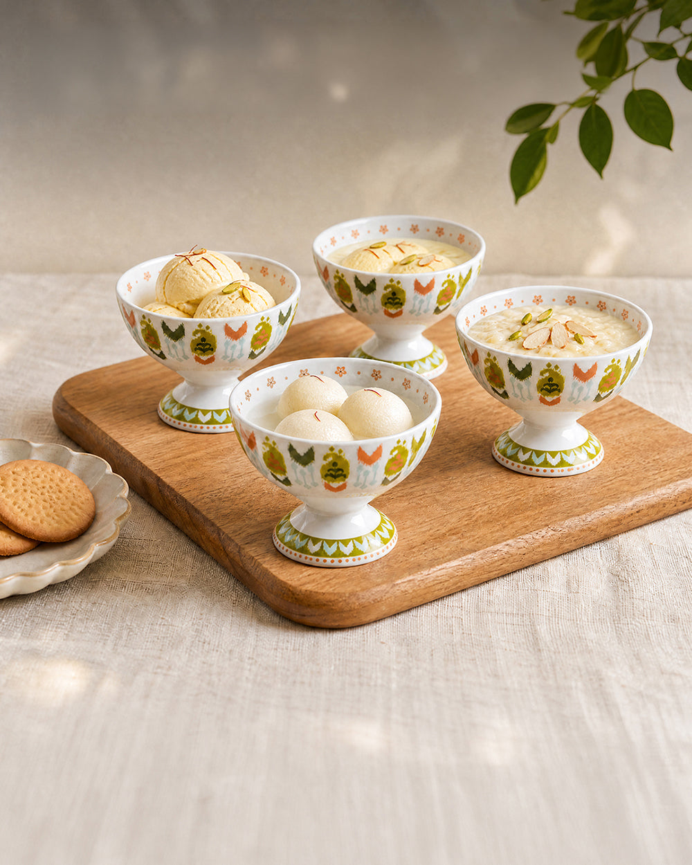 Ikat Paisley Dessert Bowls Gift Set - Set of 6, 160 ml