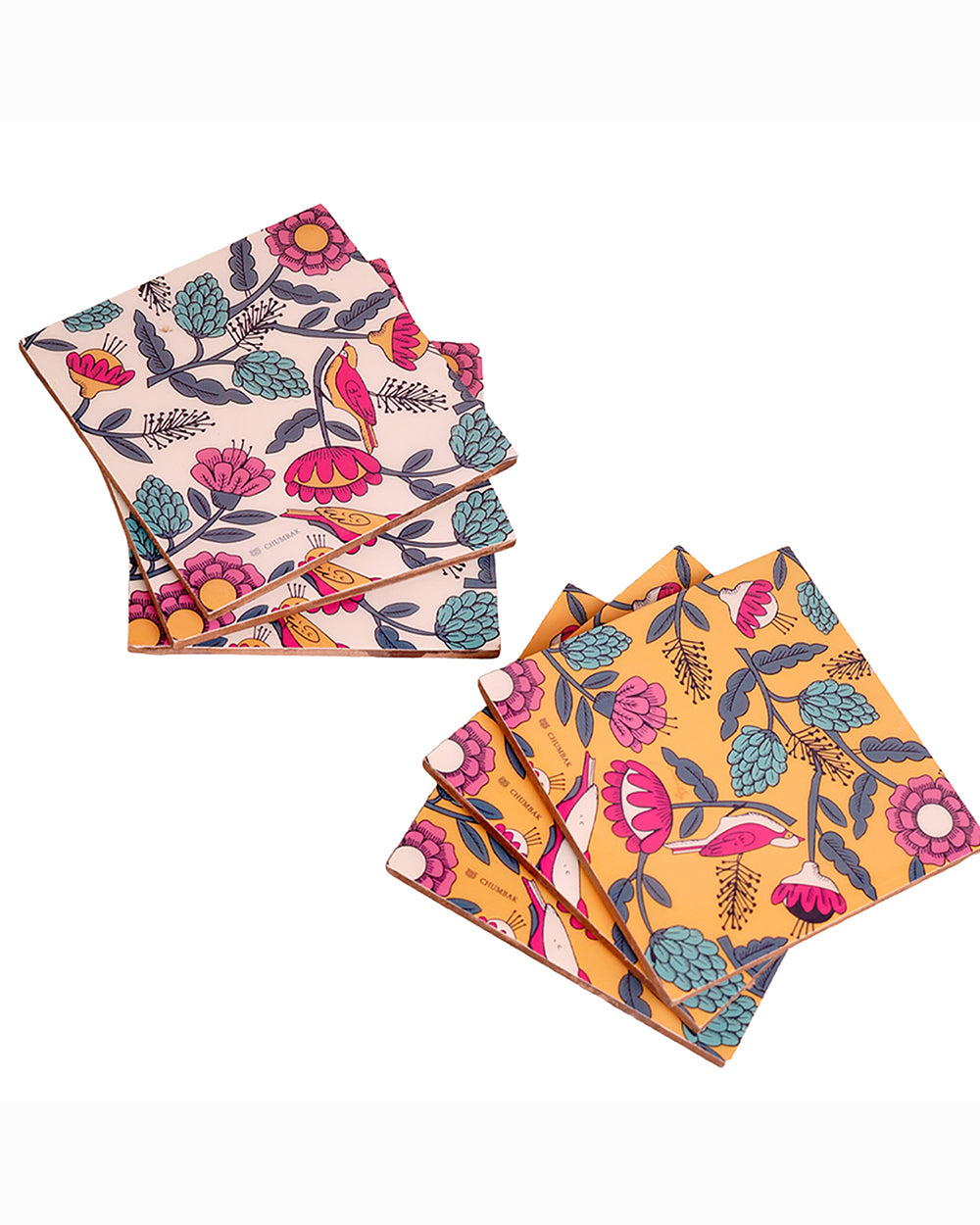 Country Wooden Coasters - Set of 6,  4” x 4”