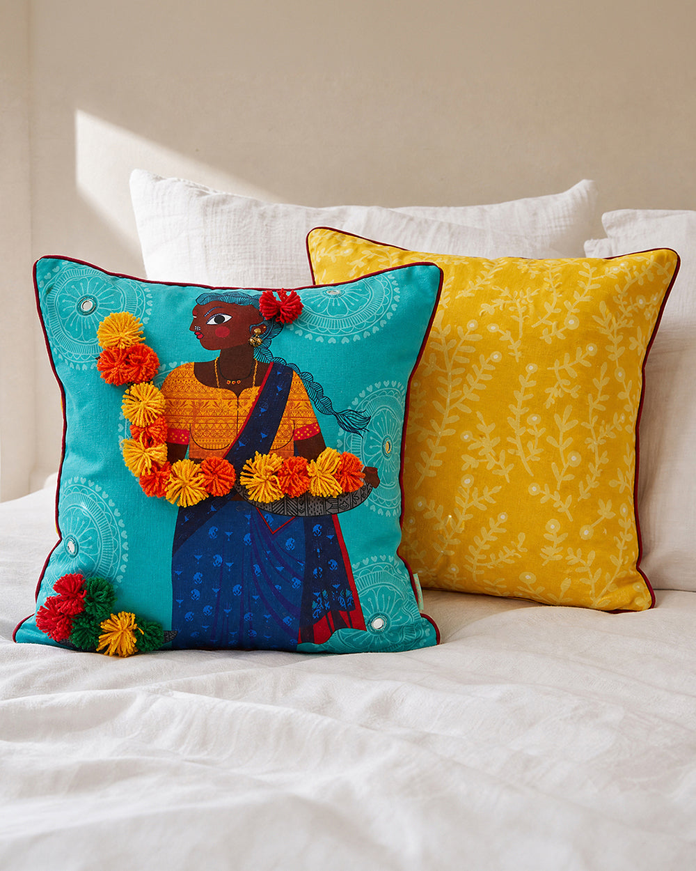 Flower Lady Cushion Cover