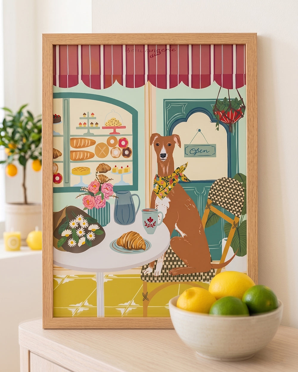 Florentine Hound Wall Frame, 30x40cm| Citrus Zest