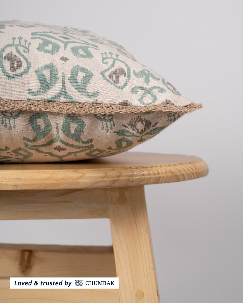 Sage Ikat Cushion Cover, 16"