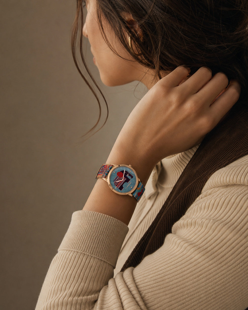 TEAL by Chumbak Tribal Elephant Aztec Watch