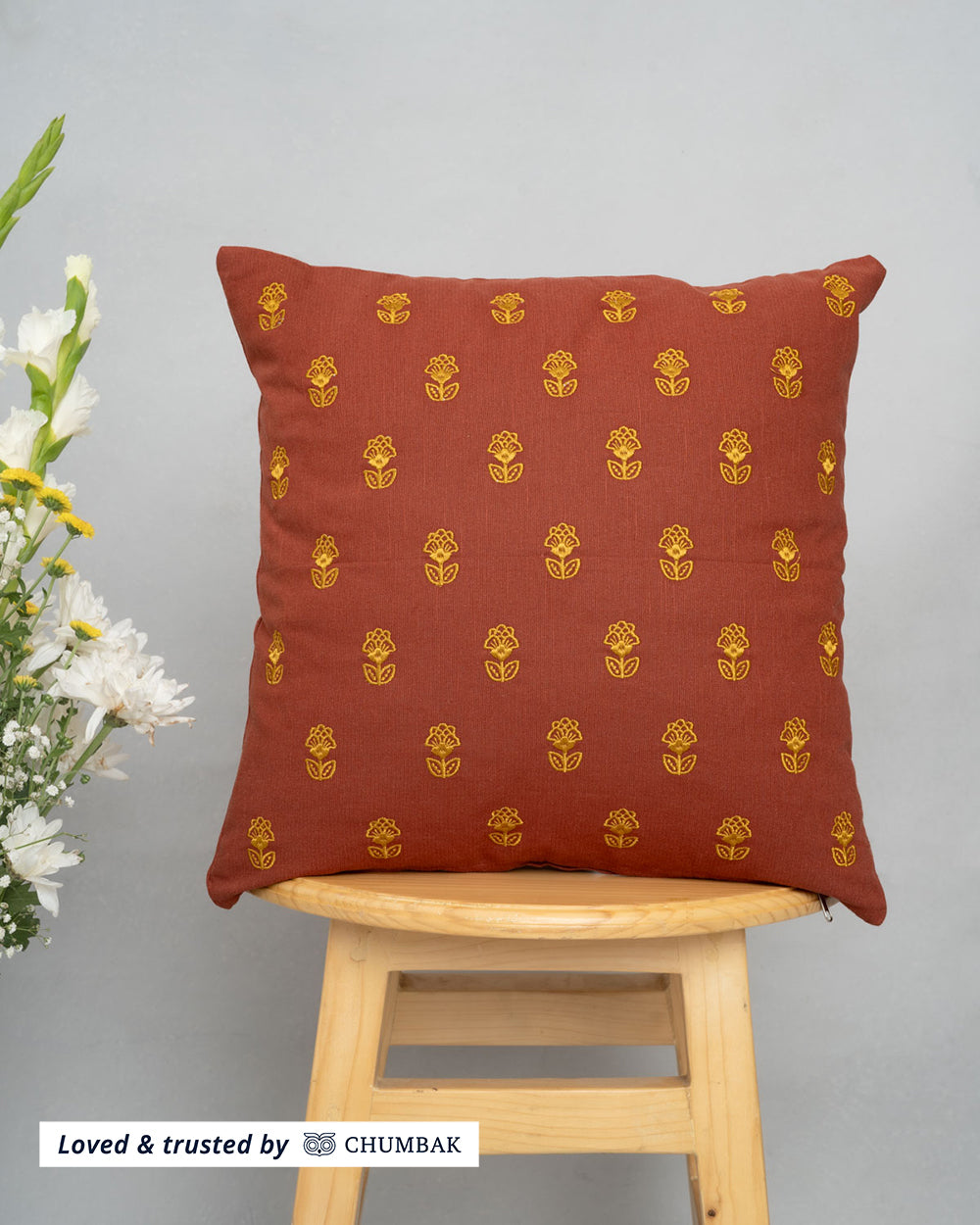 Kesar Bloom Cushion Cover, 16"