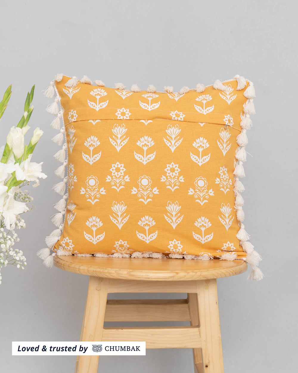 Dahilia Cushion Cover - Yellow, 16"