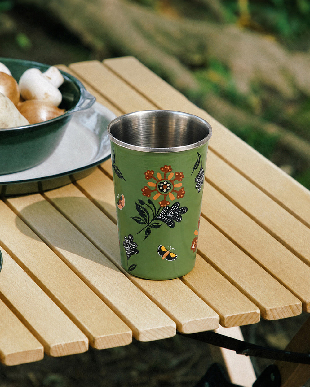 Bloom Steel Tumbler - 350 ml, Handpainted  | Forest Folklore