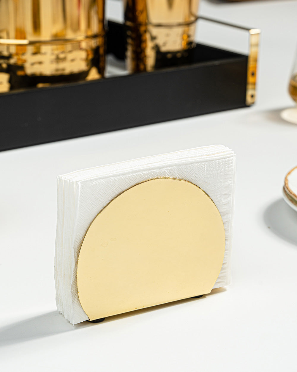 Classic Gold Napkin Holder -  Round