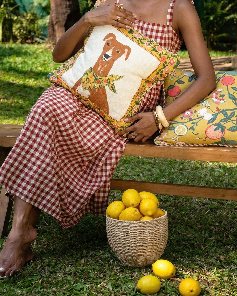 Limonata Hound Cushion, Set of 2 | Citrus Zest